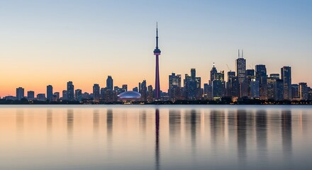 Obraz premium toronto skyline at sunset