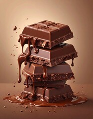 Melted chocolate stack