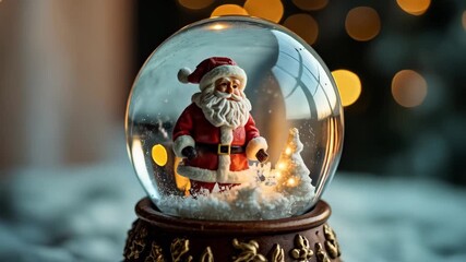 santa claus inside the snowball - Powered by Adobe