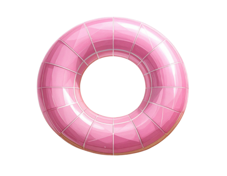 A geometric pink torus divided into clear segments, accented with white highlights, d 608658