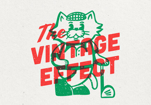 Vintage Overprint Effect Mockup