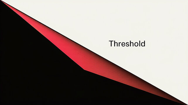 Threshold A striking abstract illustration featuring a bold red shape against contrasting backgrounds - Powered by Adobe