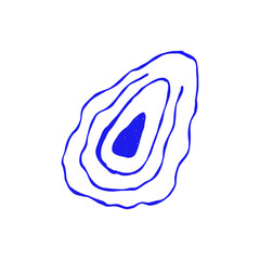 Oyster Shell Sea Seafood. Summer Seashell Graphic Icon. Vintage Drawing Vector Illustration