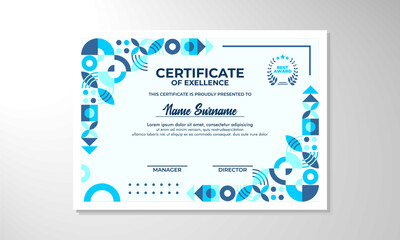 Modern flat certificate design template