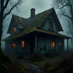 haunted house in the forest