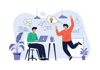 Creative team brainstorming ideas and planning strategy for project success and collaboration