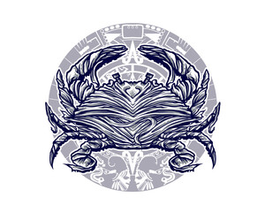 vintage label with a ribbon