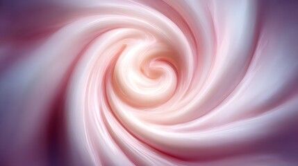 A swirling vortex of soft, pastel pink and white hues creates a smooth, ethereal abstract design.