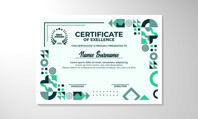 Modern flat certificate design template