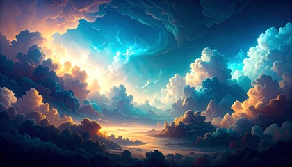 Colorful cloudscape, vibrant sky