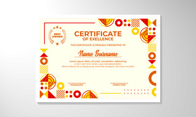 Modern flat certificate design template