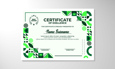 Modern flat certificate design template