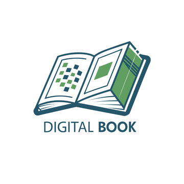 Book logo design digital bool logo vector design