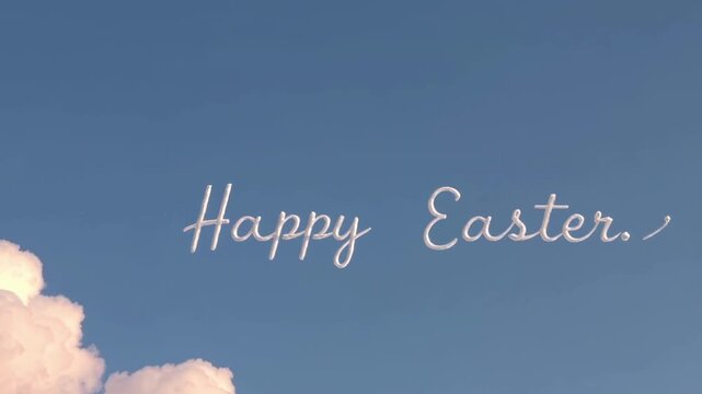Happy Easter written by an airplane in the sky