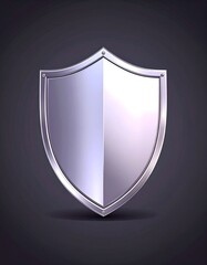 Metallic shield, 3D render