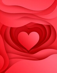 Red heart, layered design