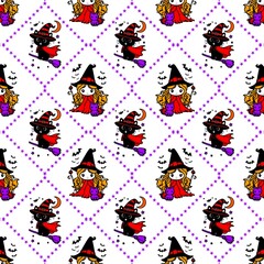 Halloween cute searmless pattern 