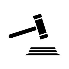  judge's decision icon white on background