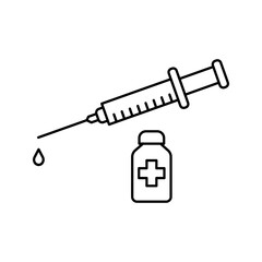  vitamin injection icon white on background