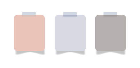 Minimalist,sticky,notes set in soft pastel shades of pink gray and beige modern square reminder paper sheets with subtle shadows isolated elements for office stationery design and organization
