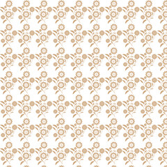 Seamless pattern, flowers and leaves, color design, color background vector art illustration