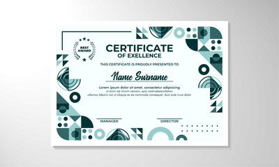 Modern flat certificate design template