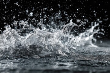 Water splash on dark background