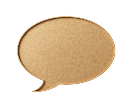Empty tan speech bubble, wood-like texture