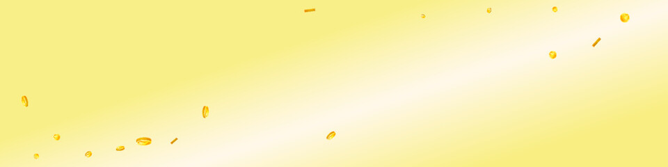 Indian rupee coins falling. Scattered gold INR