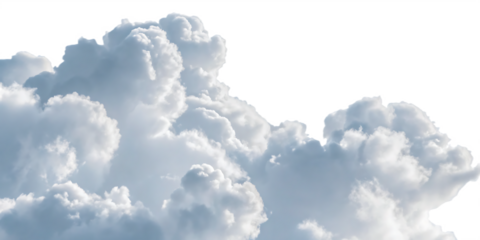  clouds in a panoramic view isolated on a transparent background 