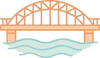 다리,수면,주황,민트,구조물, 한강, 브릿지, 뉴욕,