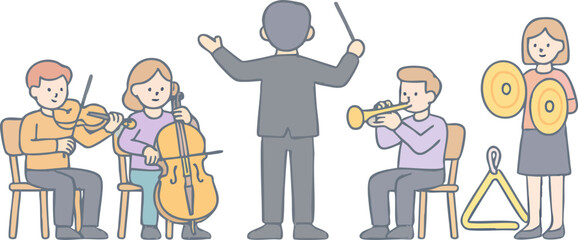 오케스트라,음악,연주,캐릭터,즐거움,음악회,클래식,공연