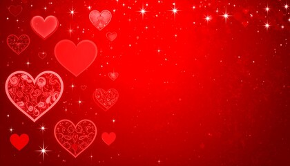 Red hearts and stars background