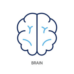 Brain thin line vector icons.