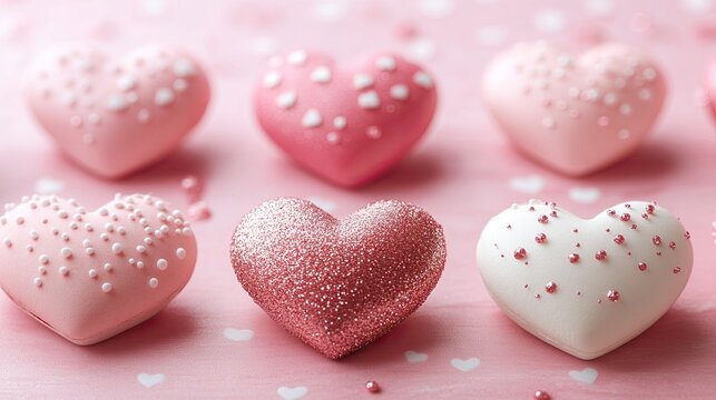 Valentine's Day card featuring hearts on a pink background, ideal for greeting cards and invitations.