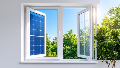 Innovative window featuring integrated transparent photovoltaic cells for solar energy