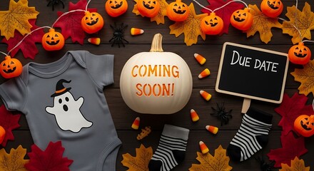 Halloween Baby Announcement - Coming Soon Due Date.