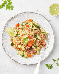 Bulgur with vegetables and sumac