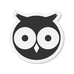 Owl sticker icon isolated on transparent background