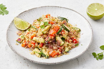 Bulgur with vegetables and sumac