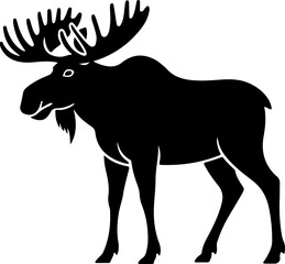 moose silhouette vector illustration