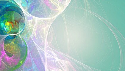 Colorful abstract design against an imaginary fractal background with copy space available