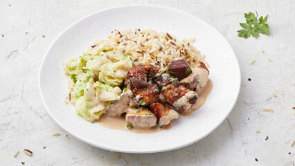 Tofu with savoy cabbage