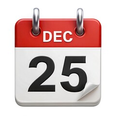 Christmas calendar date icon 25 dec