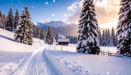 Whispers of Winter: A Serene Mountain Snowfall Escape