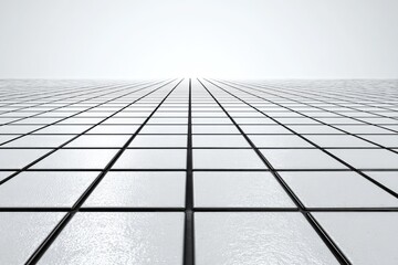 Perspective view of a tiled floor.  Abstract, clean