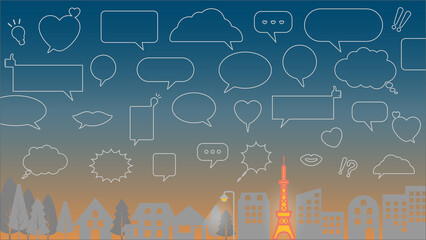 set of speech bubbles