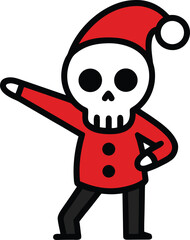 Skeleton Christmas dab vector art