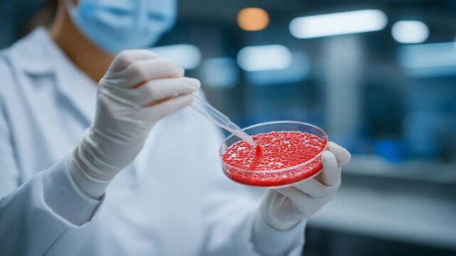 Explore cutting-edge antibiotic resistance research with a microbiologist using advanced lab techniques in a high-quality photo.