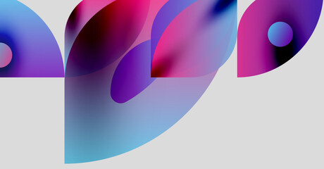 Abstract shapes, vibrant colors blend. Fluid forms create dynamic composition, modern aesthetic. Soft gradients, smooth transitions dominate design.